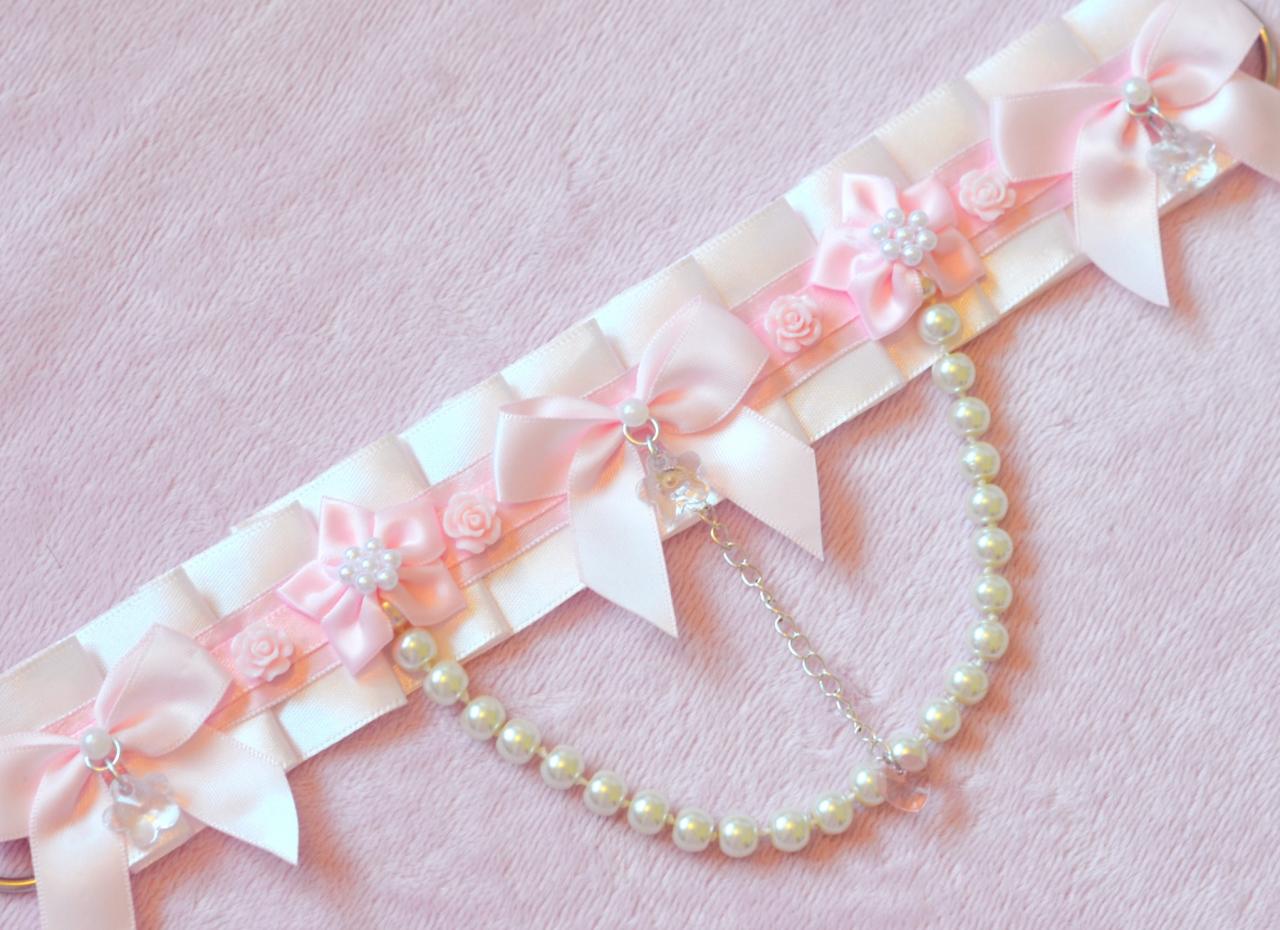 Sakura Pearl Bow Collar Choker lolita necklace